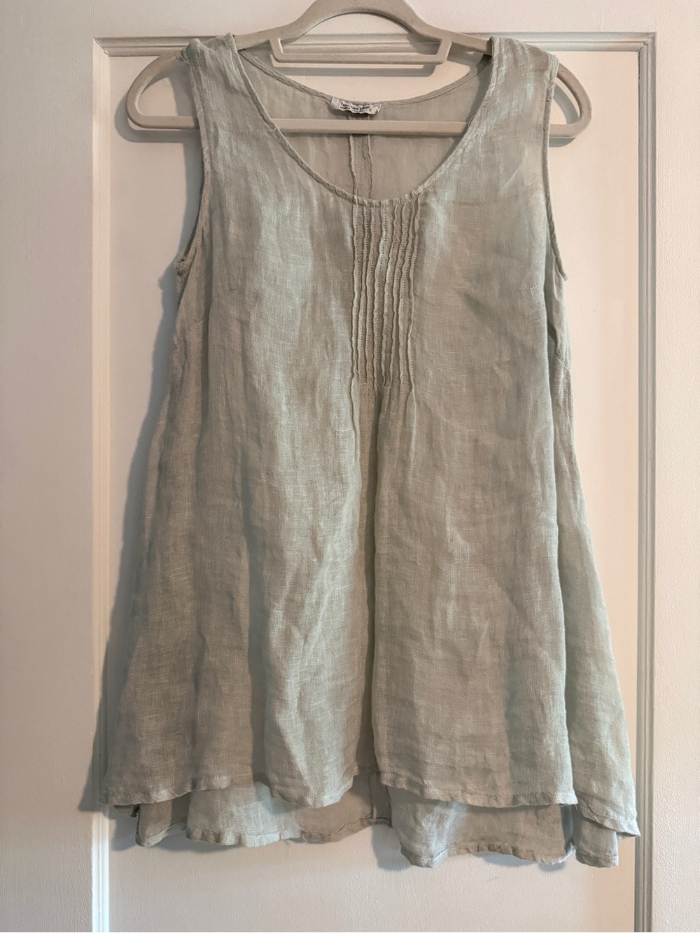 Banana Blue Australia Linen Tank Top Grey Green Small
